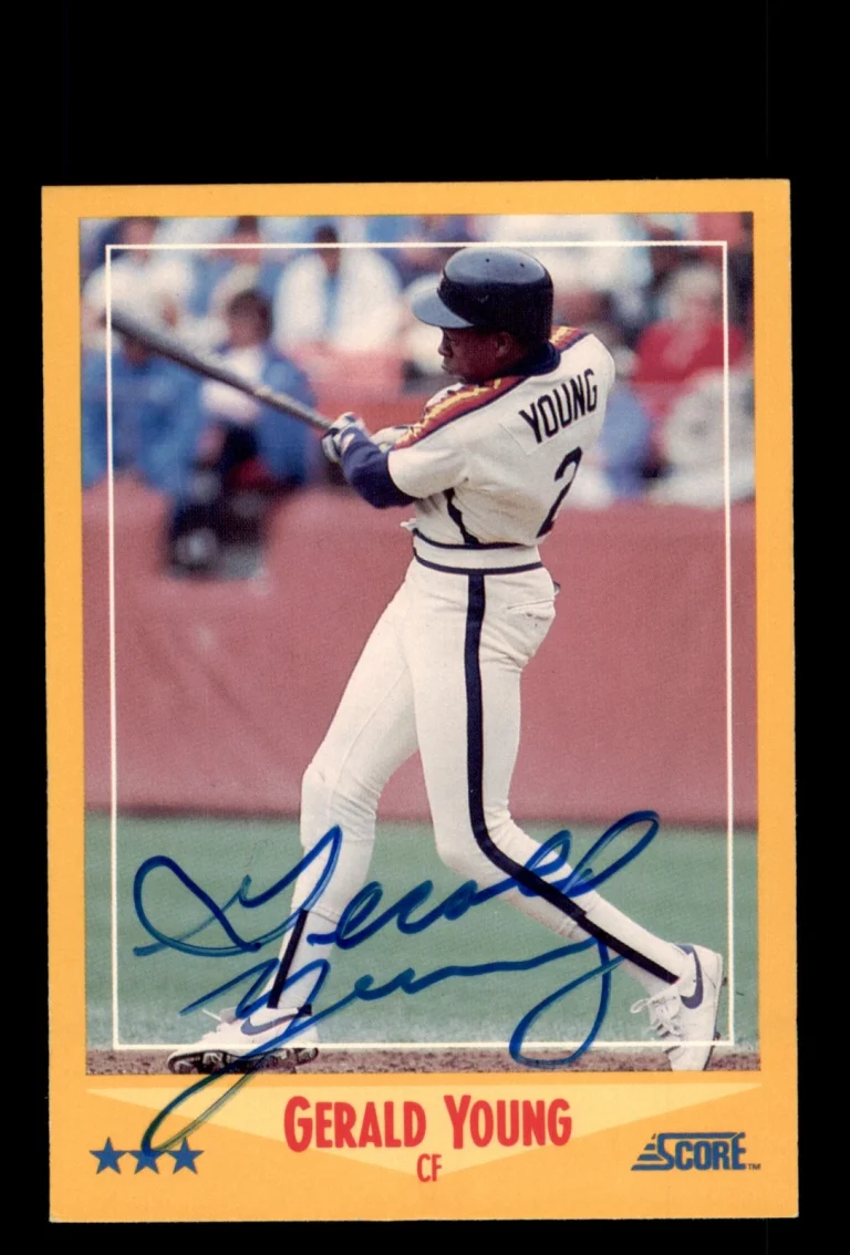 Signed Baseball Card Auto Gerald Young 1988 Score #442 Houston Astros