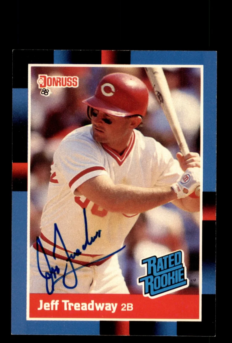 Signed Baseball Card Auto Jeff Treadway 1988 Donruss #29 Cincinnati Reds