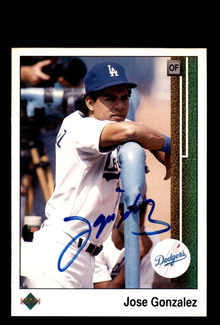 Signed Baseball Card Auto Jose Gonzalez 1989 Upper Deck #626 Los Angeles Dodgers