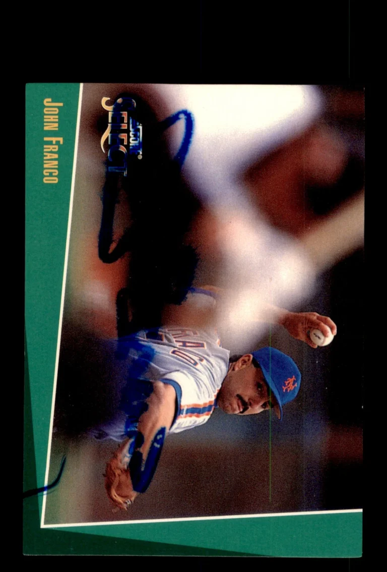 Signed Baseball Card Auto John Franco 1993 Select #167 New York Mets