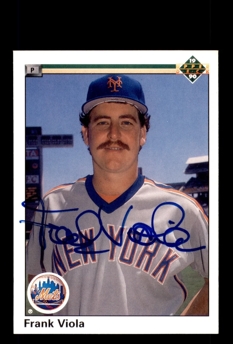 Signed Baseball Card Auto Frank Viola 1990 Upper Deck #626 New York Mets