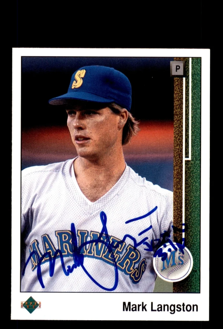 Signed Baseball Card Auto Mark Langston 1989 Upper Deck #526 Seattle Mariners