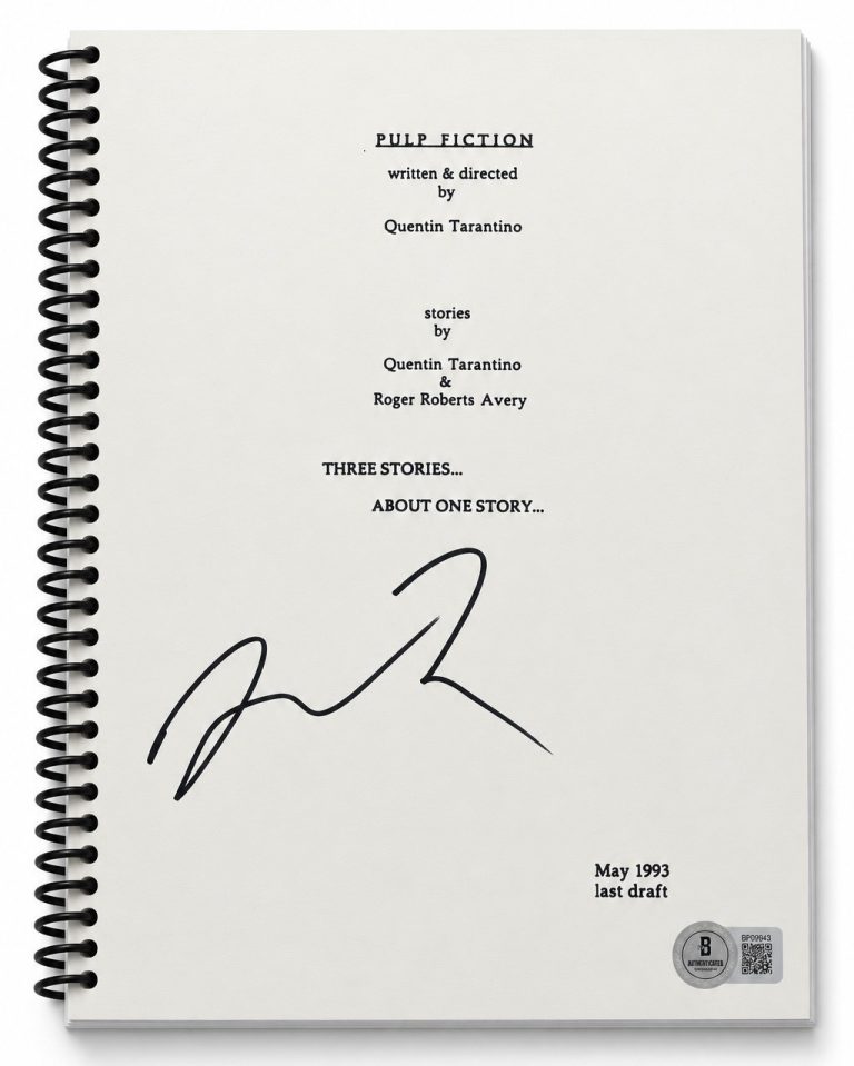 Quentin Tarantino Signed Autograph Pulp Fiction Full Script Screenplay Beckett