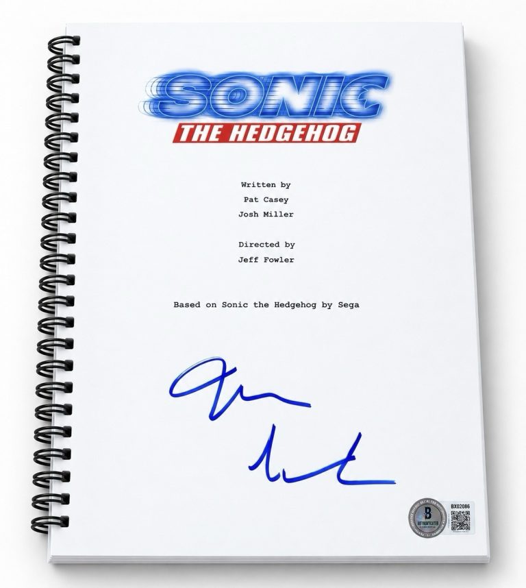 James Marsden Signed Autograph Sonic the Hedgehog Full Script Screenplay Beckett