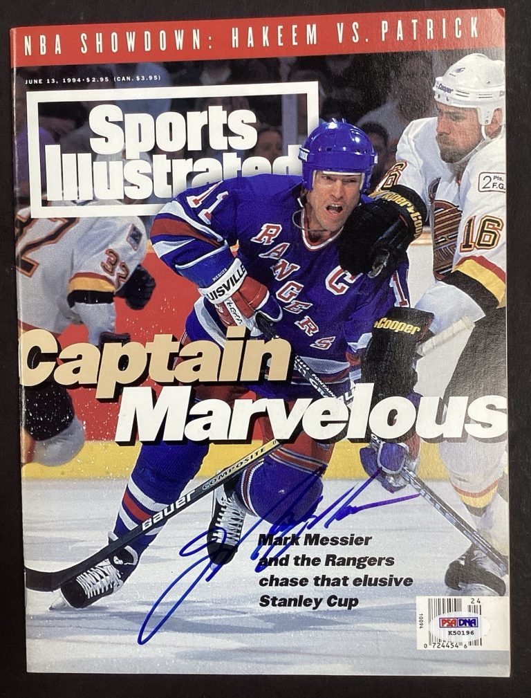 Mark Messier Signed Sports Illustrated 6/13/94 No Label Rangers SCC Auto PSA/DNA