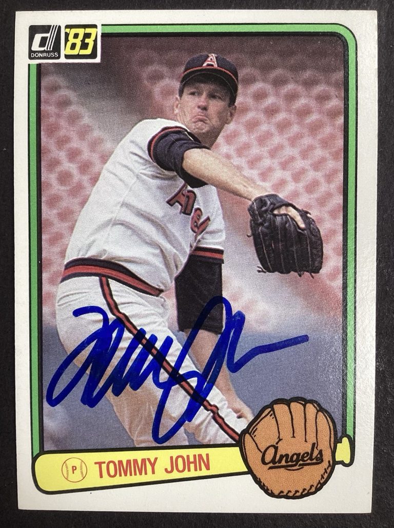 Tommy John Signed 1983 Donruss #570 Baseball Card CA Angels As Autograph TPG