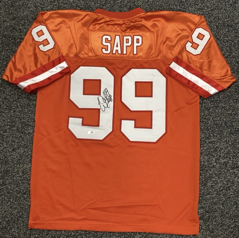 Warren Sapp Signed Authentic Jersey Buccaneers Throwback Football UDA Upper Deck
