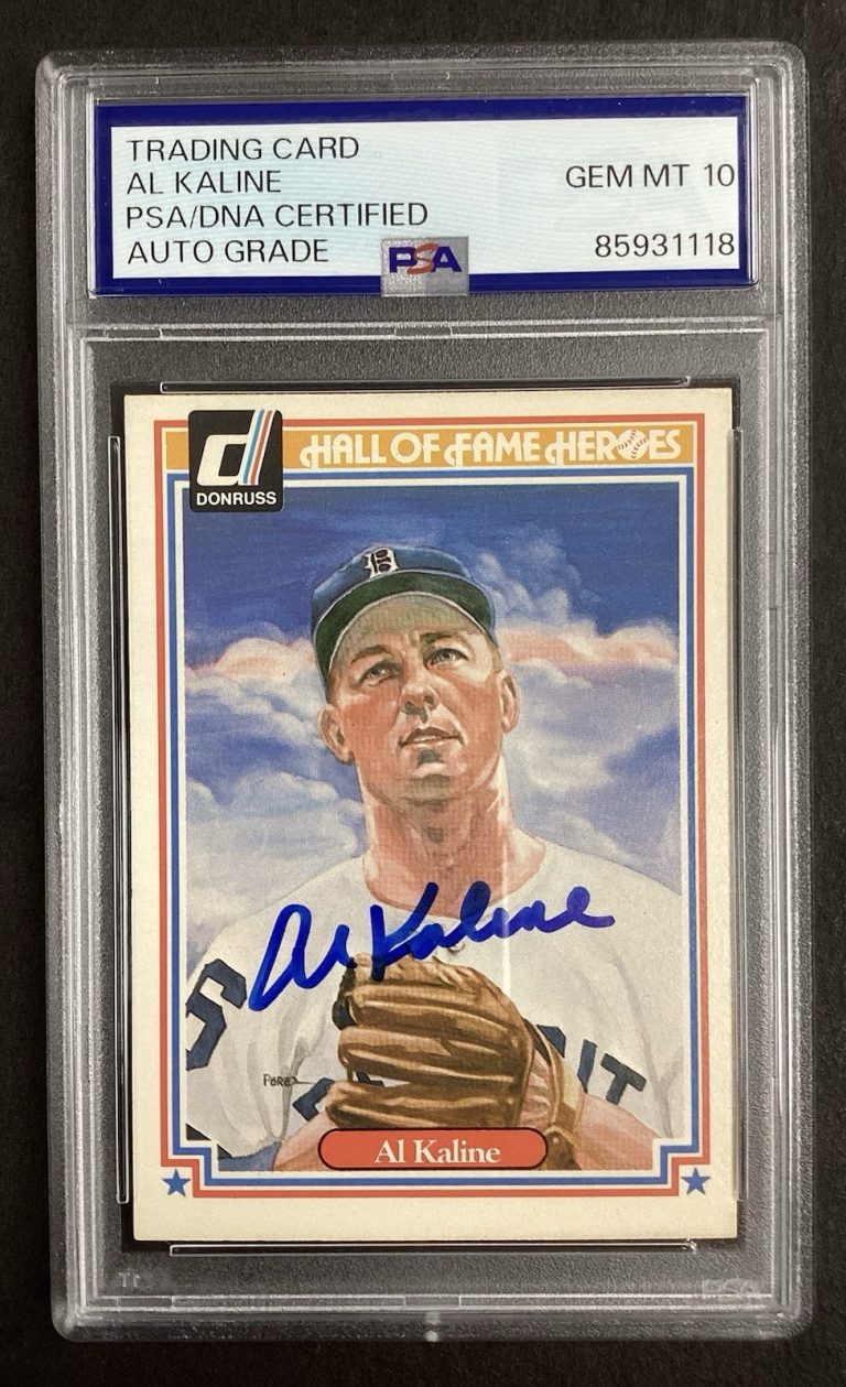 Al Kaline Signed 1983 Donruss HOF Heroes #18 Card Tigers PSA/DNA Autograph 10