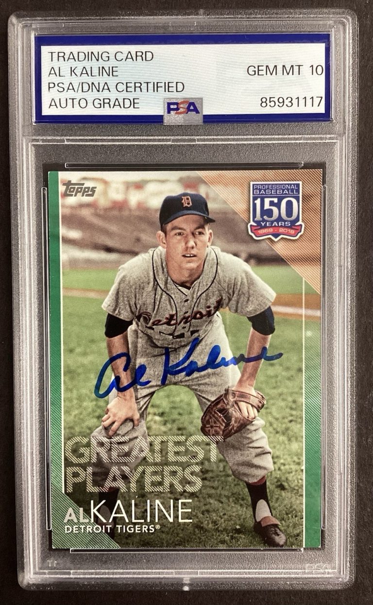 Al Kaline Signed 2019 Topps #150-77 Baseball Card Detroit Tigers PSA/DNA Auto 10