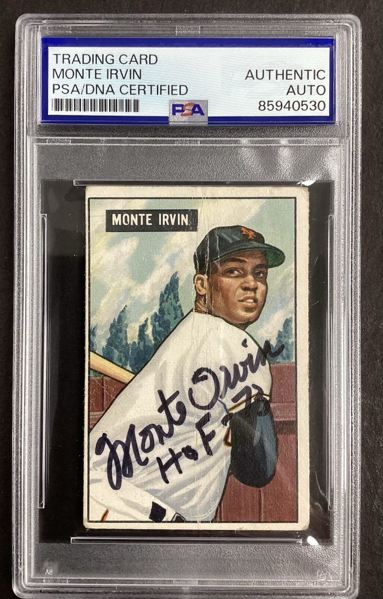 Monte Irvin Signed 1951 Bowman #198 Baseball Card Giants HOF Rookie PSA 10 Auto