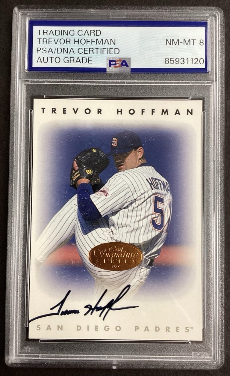Trevor Hoffman Signed 1996 Donruss Baseball Card Sig. Series Auto PSA/DNA 8