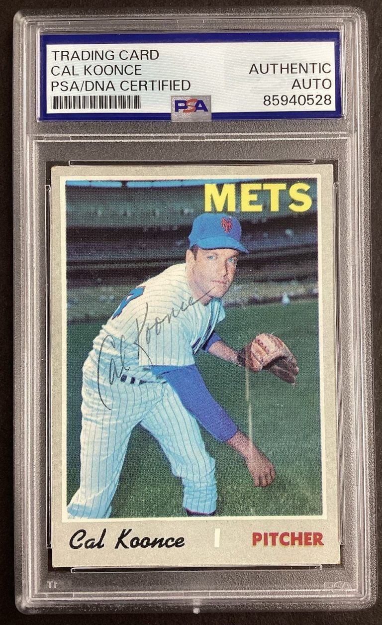 Cal Koonce 1970 Topps #521 Signed Baseball Card New York Mets Autograph PSA/DNA
