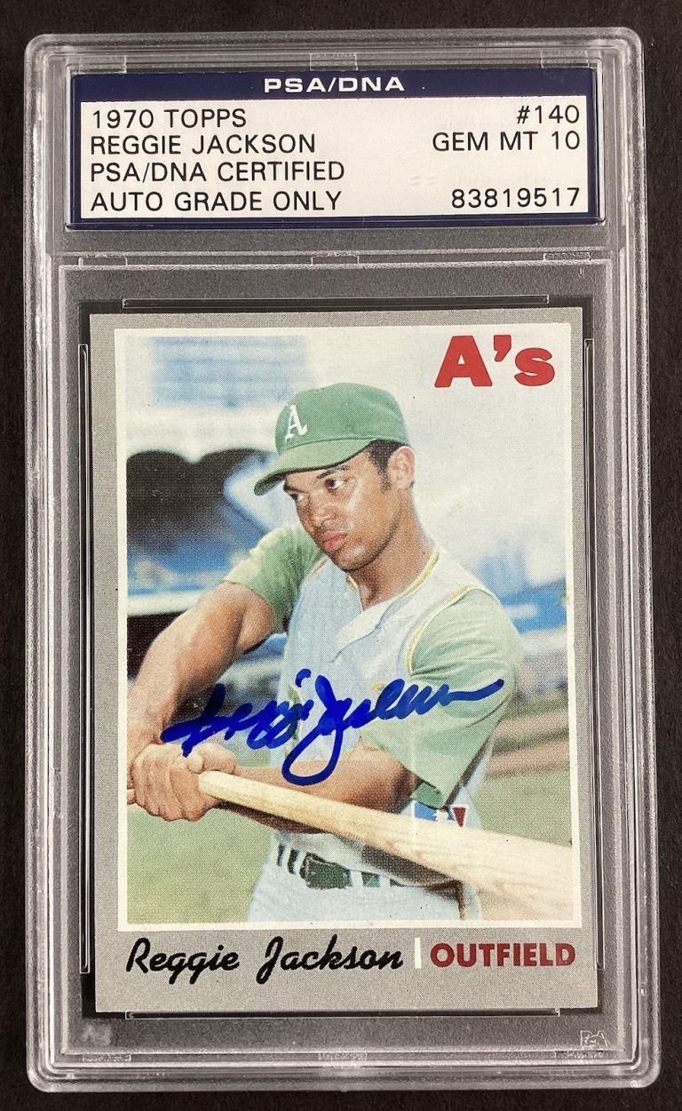 Reggie Jackson Signed 1970 Topps #140 Baseball Card HOF Autograph PSA/DNA GEM 10