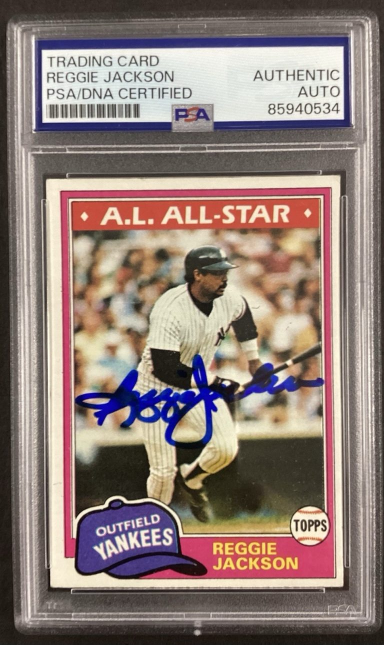 Reggie Jackson Signed 1981 Topps #400 Baseball Card Yankees HOF Auto PSA/DNA