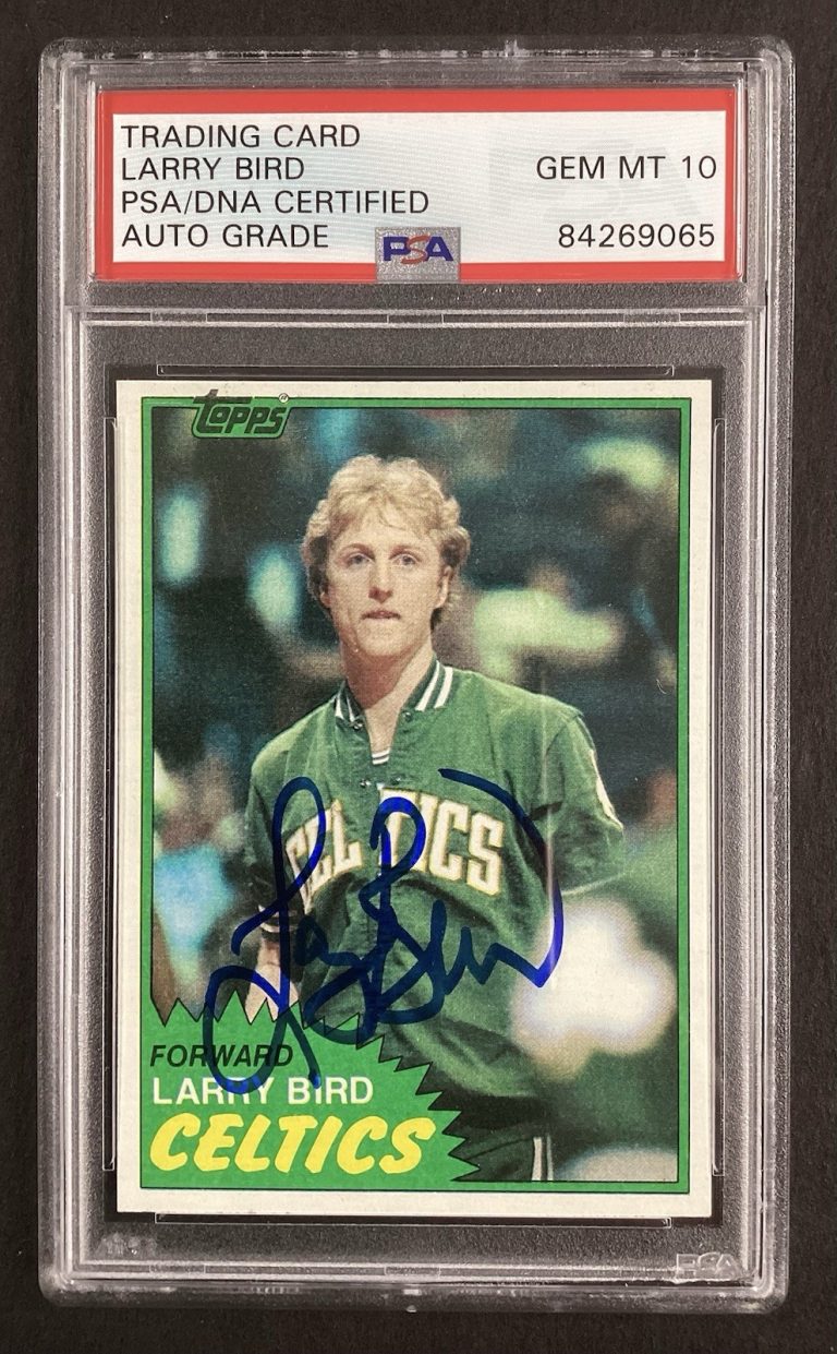 Larry Bird Signed 1981 Topps #4 Basketball Card Celtics HOF PSA/DNA Auto 10