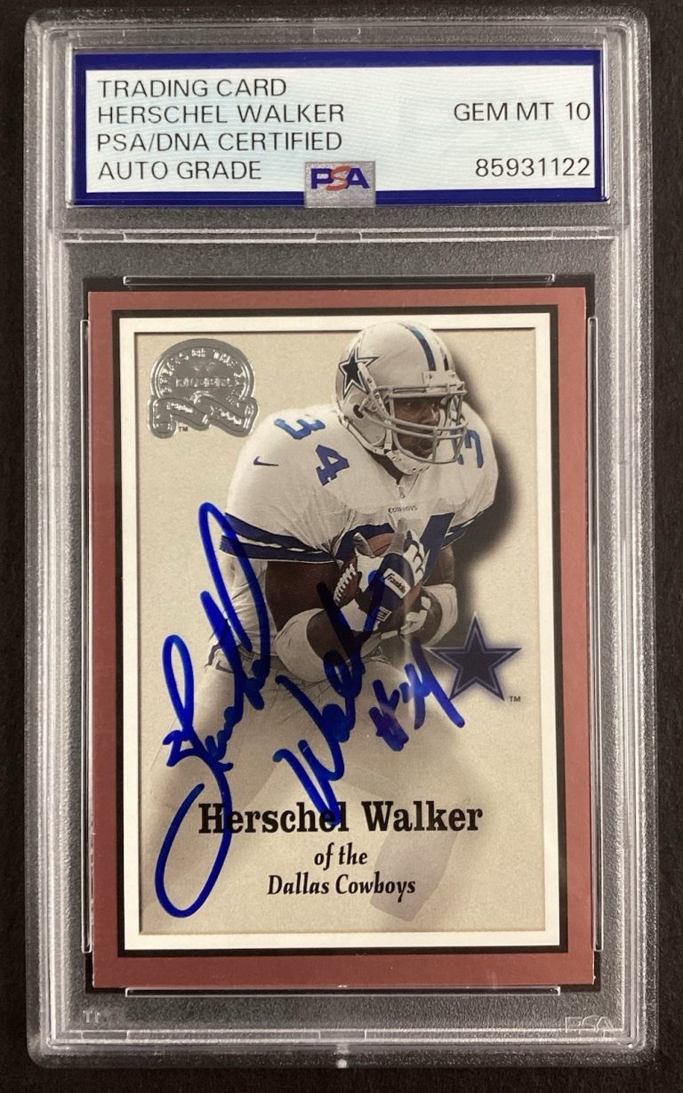 Herschel Walker Signed 2000 Fleer #48 Football Card HOF Autograph PSA/DNA 10