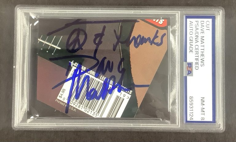 Dave Matthews Signed Cut Full Name Peace & Thanks Music Autograph PSA/DNA 8
