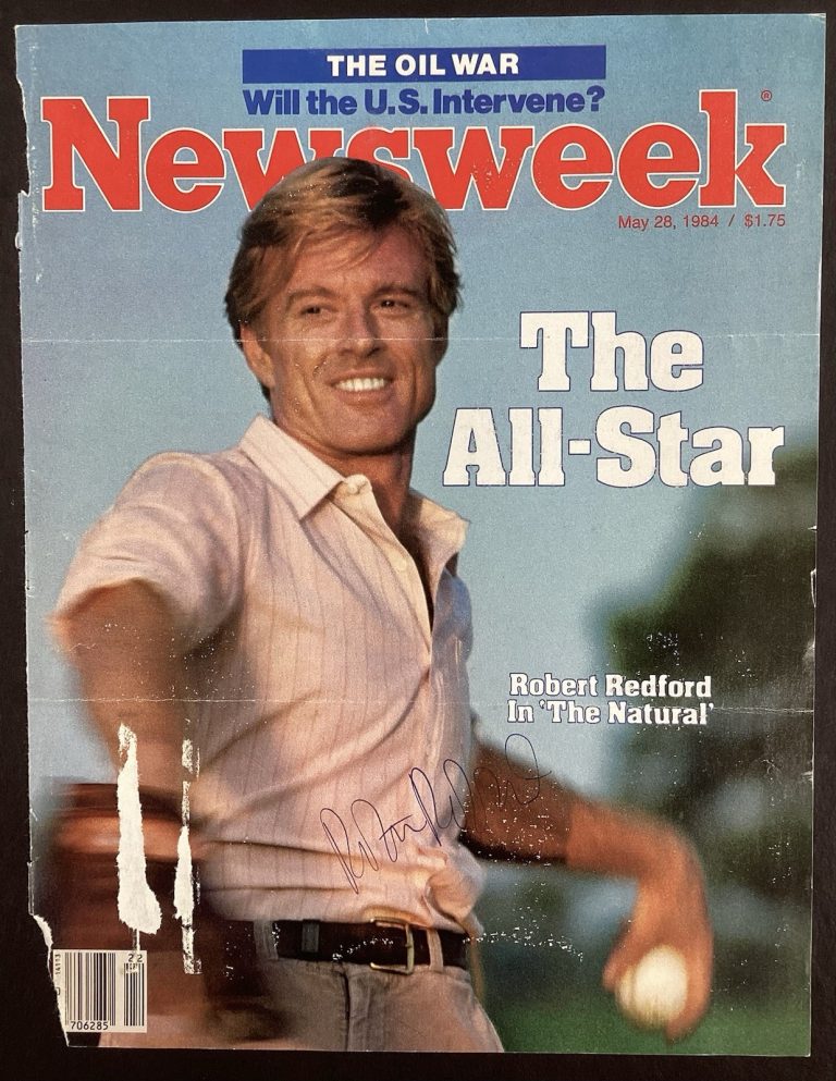 Robert Redford Signed Newsweek Cover The Natural Roy Hobbs Auto The Sting JSA