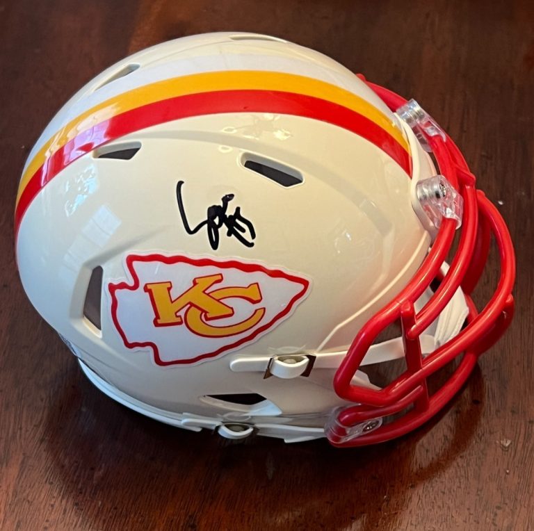 MANSOOR DELANE SIGNED FOOTBALL MINI HELMET AUTO KANSAS CITY CHIEFS RETRO JSA COA