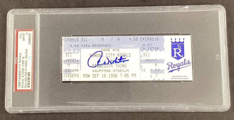 Paul Molitor Signed Full Ticket 9/16/96 3000 Hit MN Autograph PSA/DNA Tix GM 10