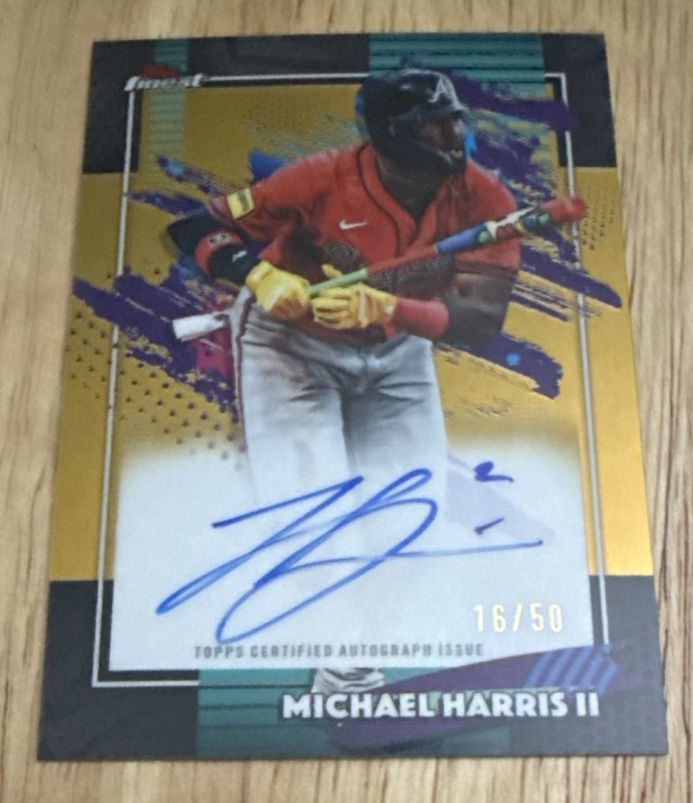 Michael Harris II 2026 Finest Autographs Gold Auto /50 - Atlanta Braves