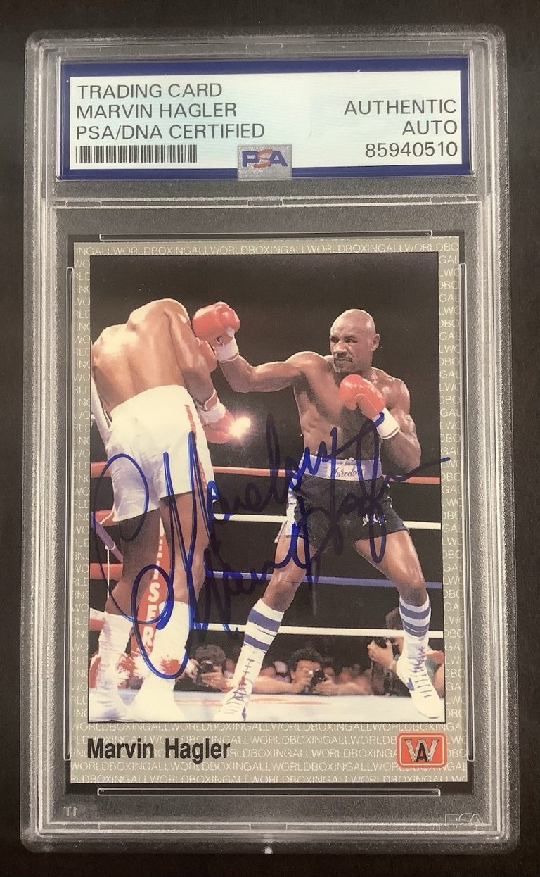 Marvelous Marvin Hagler Signed 1991 AW #21 Card Boxing Autograph HOF PSA/DNA