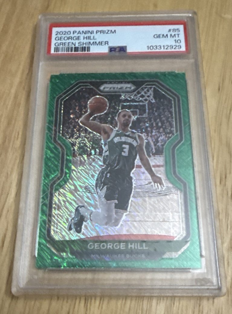 2020 Panini Prizm NBA George Hill GREEN SHIMMER 5/5 SSP Graded PSA 10 Gem Mint