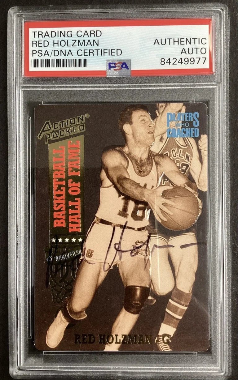 Red Holzman Signed 1993 Action Packed #82 Basketball Card HOF Autograph PSA/DNA
