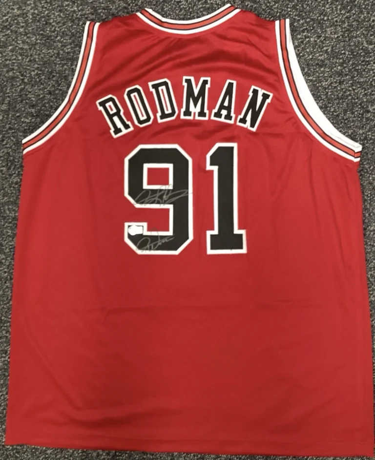 Dennis Rodman Signed Jersey #91 Chicago Bulls Autograph HOF Worm Inscription BAS