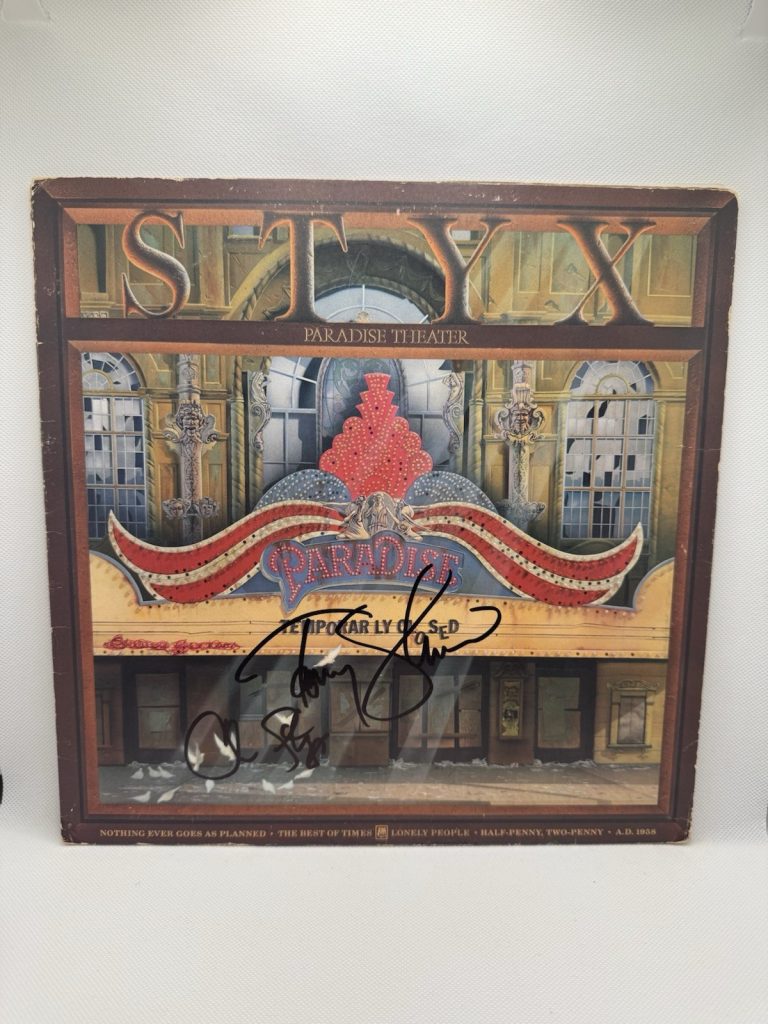 Tommy Shaw Signed Vinyl Styx Paradise Theatre Chuck Panozzo Etched JSA COA