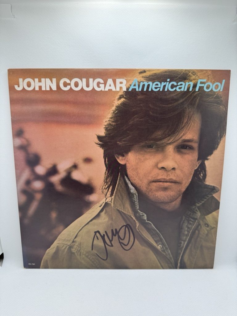 JOHN COUGAR MELLENCAMP SIGNED VINYL AMERICAN FOOL LP RECORD AUTOGRAPH JSA COA