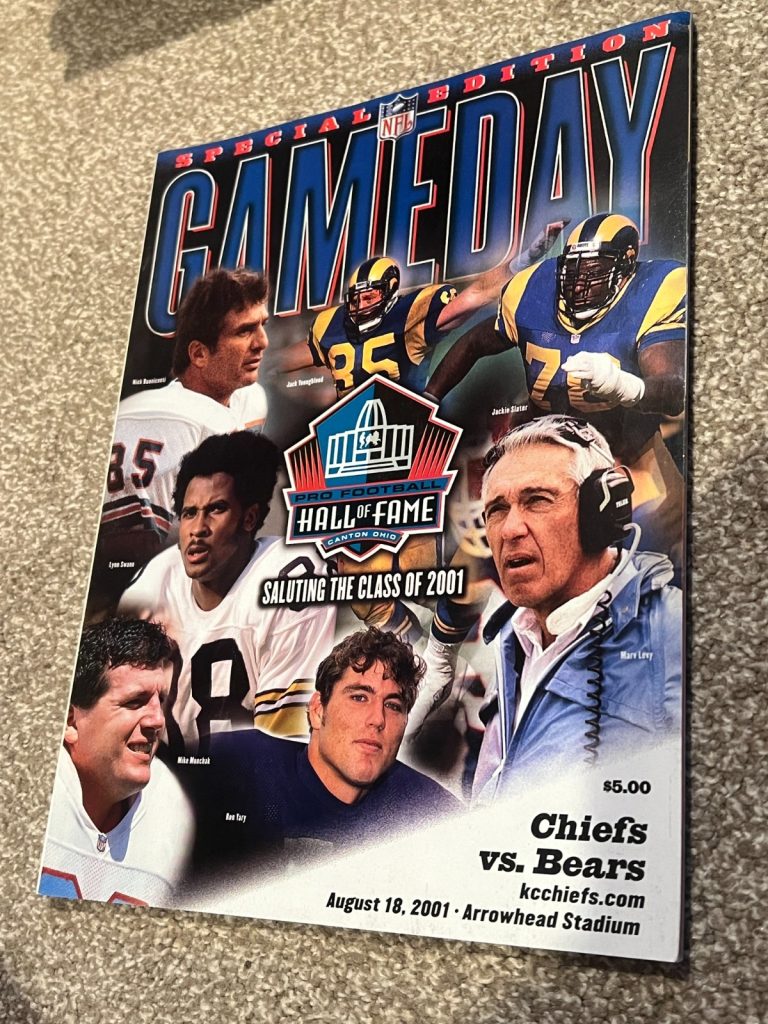 FOOTBALL PROGRAM KANSAS CITY CHIEFS CHICAGO BEARS 12/18 2001