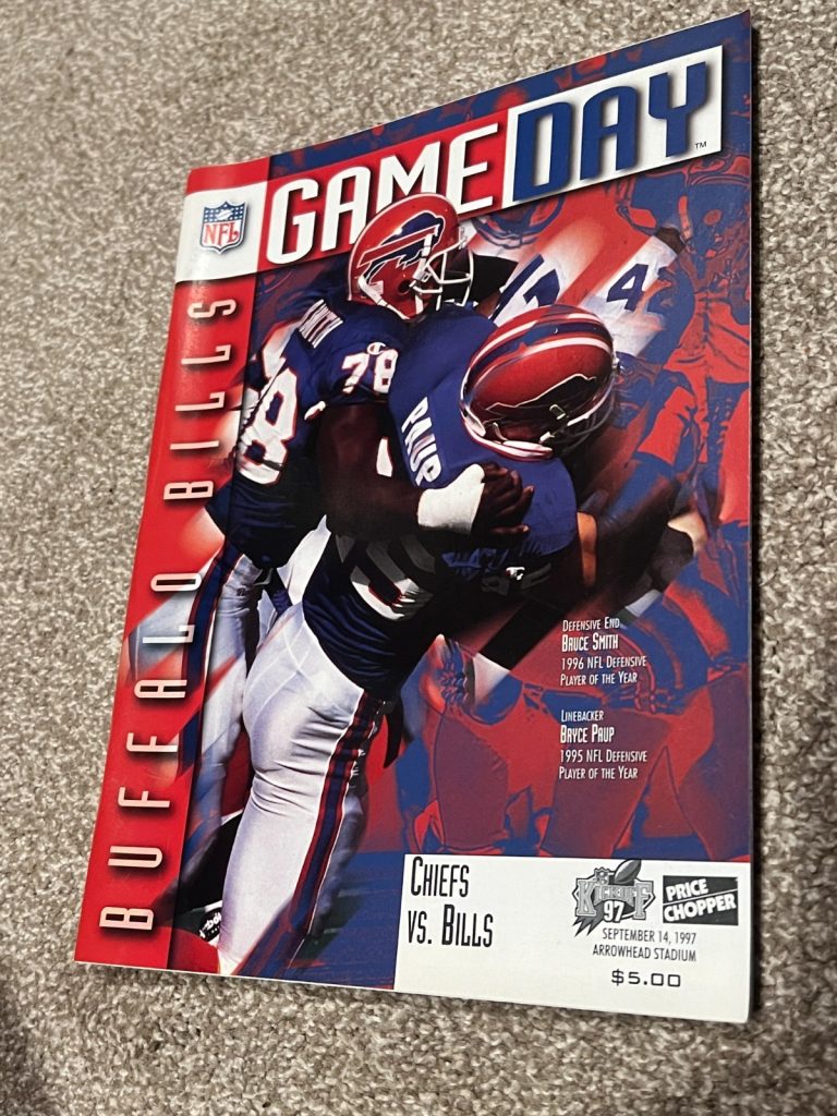 FOOTBALL PROGRAM KANSAS CITY CHIEFS BUFFALO BILLS 9/14 1997