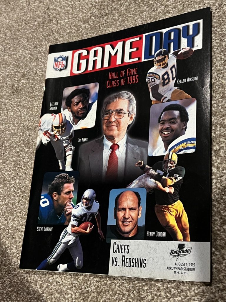 FOOTBALL PROGRAM KANSAS CITY CHIEFS WASHINGTON REDSKINS 8/5 1995