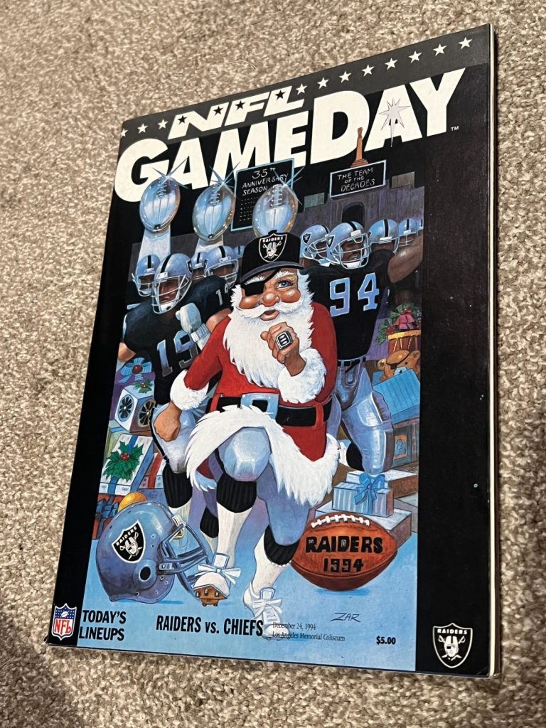 FOOTBALL PROGRAM KANSAS CITY CHIEFS OAKLAND RAIDERS 12/24 1994