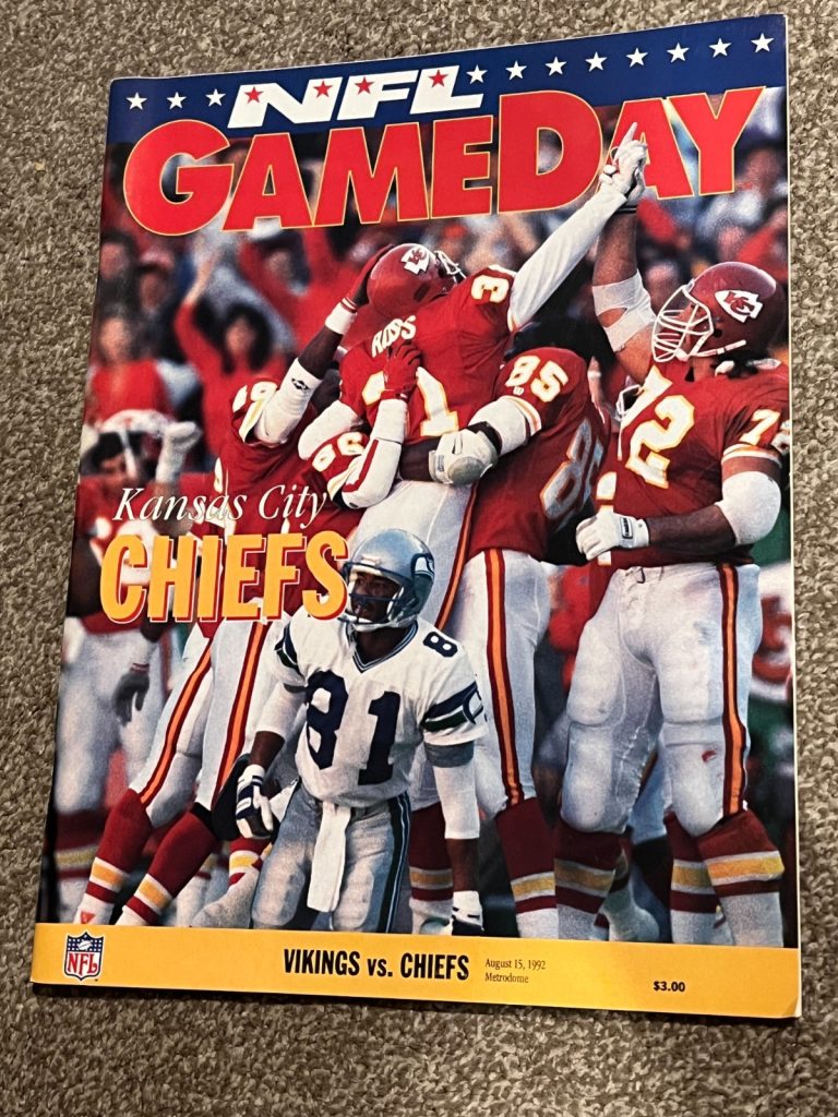 FOOTBALL PROGRAM KANSAS CITY CHIEFS MINNESOTA VIKINGS 8/15 1992