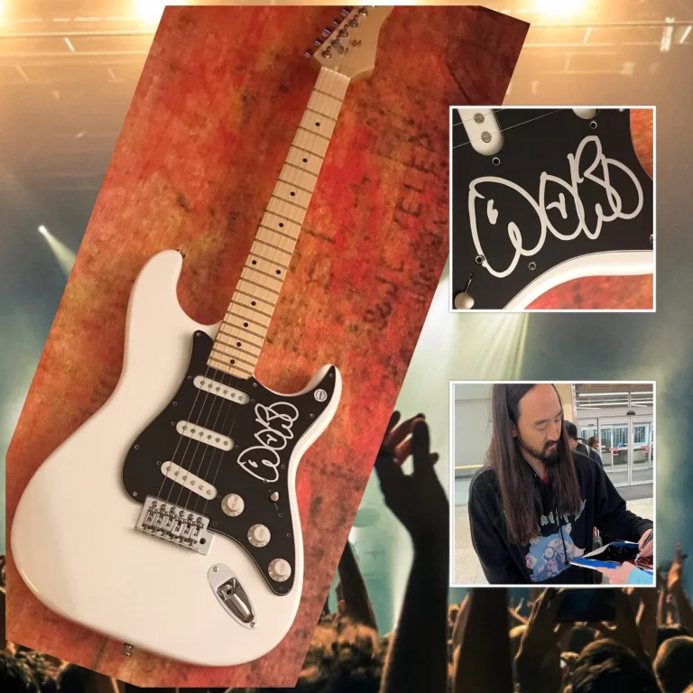 GFA Pursuit of Happiness * STEVE AOKI * Chitarra Elettrica Firmata PROOF A2 COA