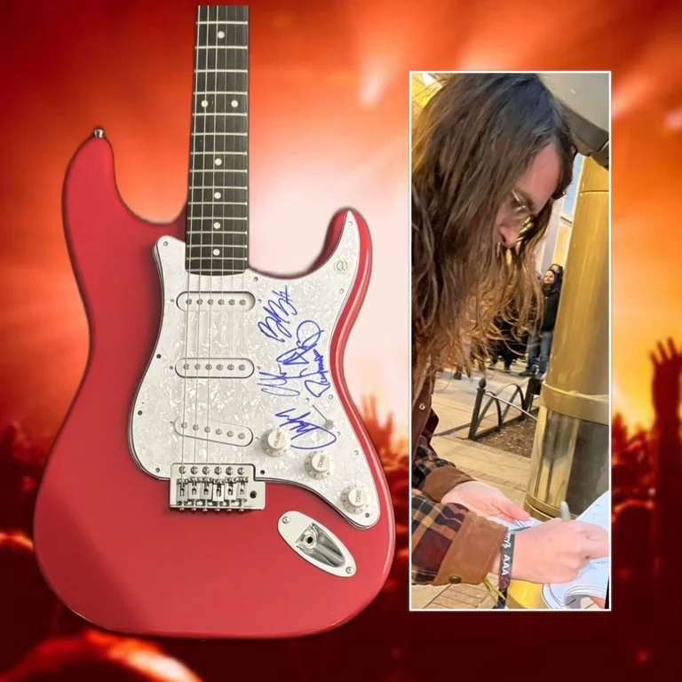 GFA Derek Sanders x5 Band MAYDAY PARADE Signed Electric Guitar PROOF COA