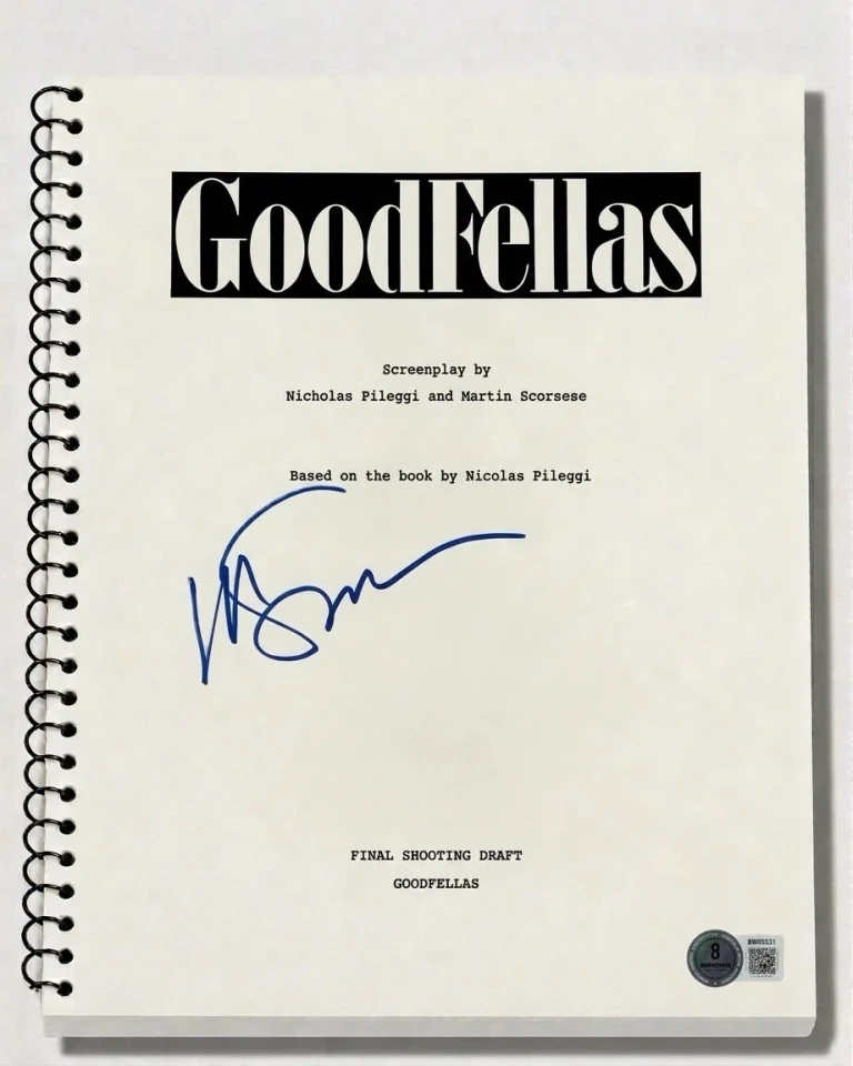 Martin Scorsese Signed Autograph Goodfellas Full Movie Script Screenplay Beckett