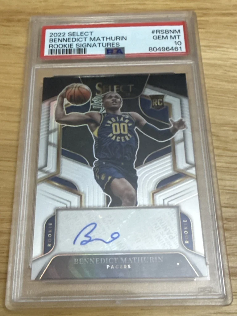 2022-23 Panini Select Bennedict Mathurin Silver Prizm Rookie Auto RC /249 PSA 10