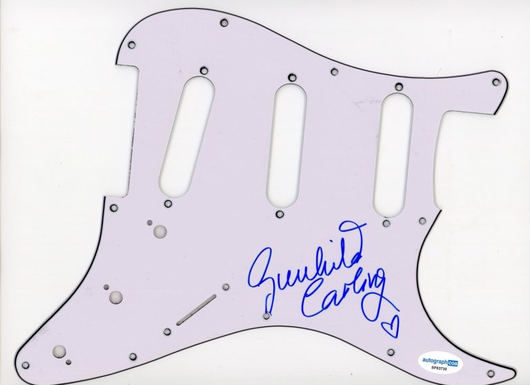 JAZZ MUSICIAN GUNHILD CARLING SIGNED AUTOGRAPHED PICKGUARD ACOA COA RARE INSTR