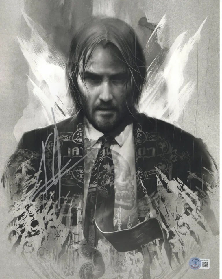 Keanu Reeves Signed 11x14 Photo John Wick Authentic Autograph Beckett LOA