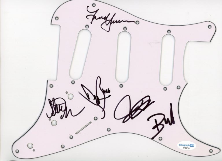 Tesla Signed Autographed Pick Guard WHEAT,  Jeff Keith +3 ACOA COA LITTLE SUZI