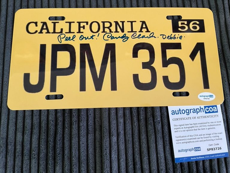 CANDY CLARK SIGNED AUTOGRAPHED AMERICAN GRAFFITI LICENSE PLATE  ACOA COA RARE