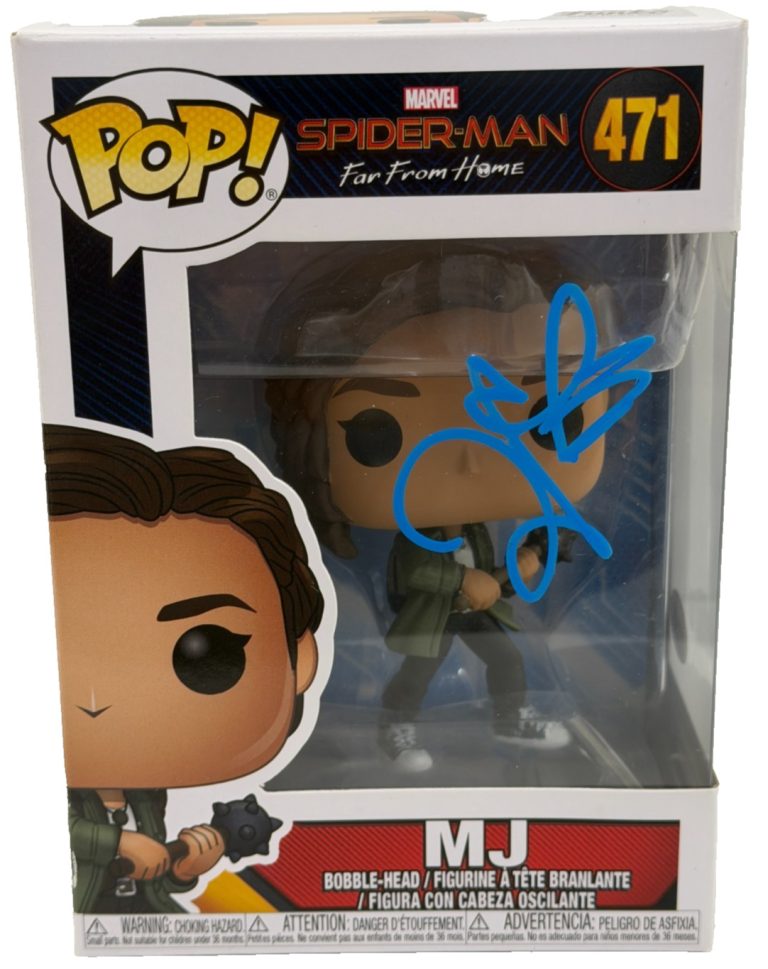 Zendaya Signed MJ Funko Spider-Man Far From Home Funko Authentic Autograph JSA