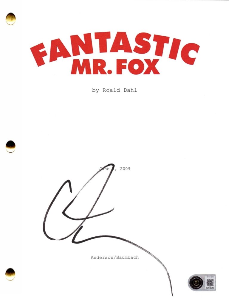 Willem Dafoe Signed Fantastic Mr. Fox Full Script Authentic Autograph Beckett