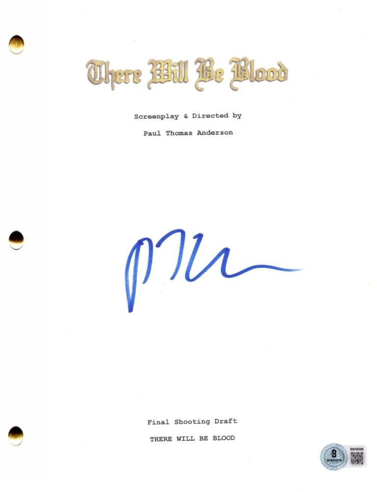 Paul Thomas Anderson Signed There Will Be Blood Full Script Autograph Beckett