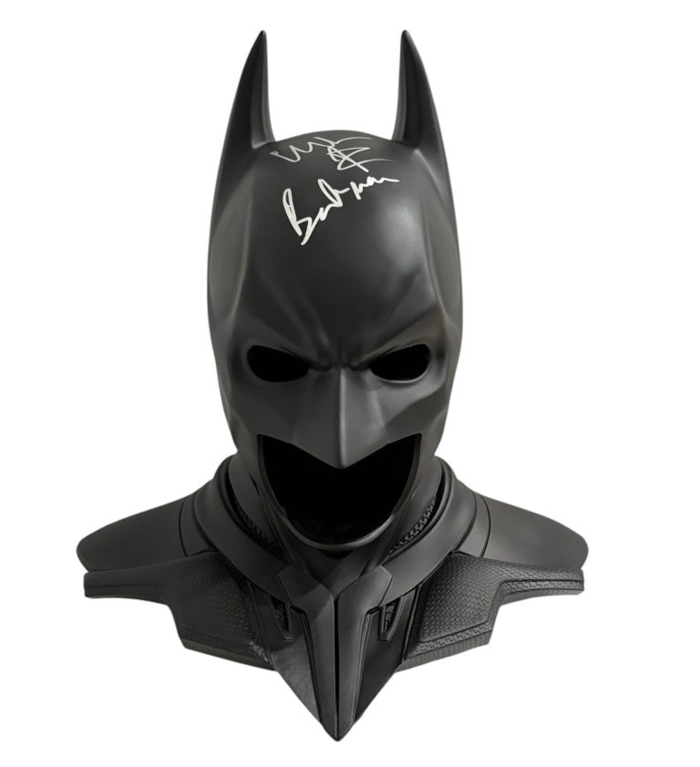 Christian Bale Signed Batman The Dark Knight 1:1 Scale Cowl Replica Beckett BAS