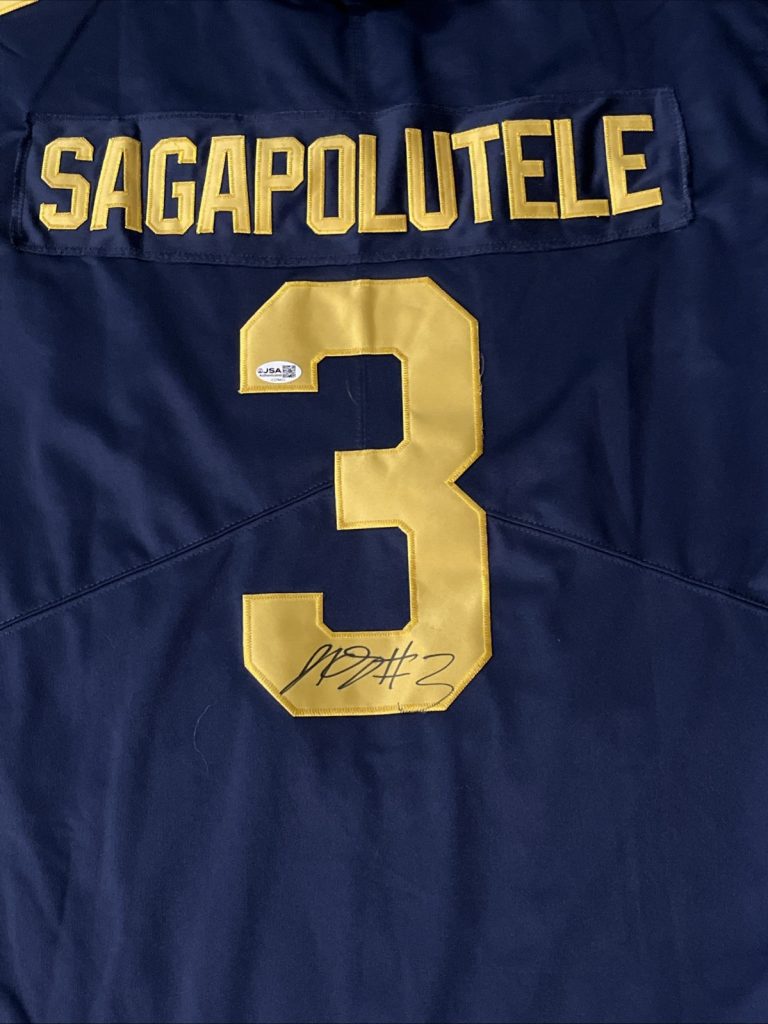 JARON KEAWE SAGAPOLUTELE SIGNED CAL GOLDEN BEARS  FOOTBALL JERSEY JSA
