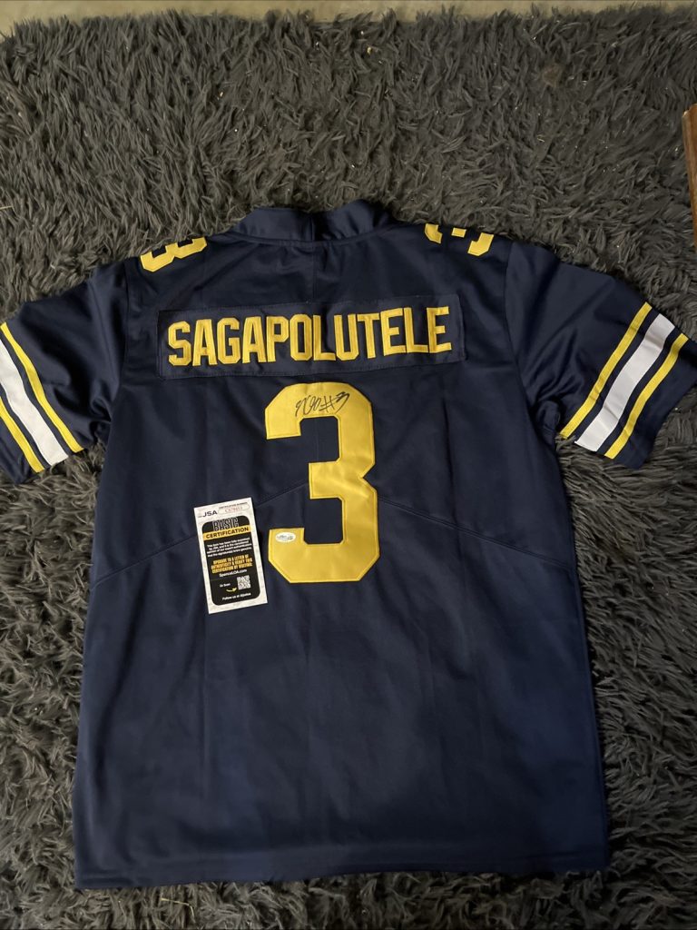 JARON KEAWE SAGAPOLUTELE SIGNED CAL GOLDEN BEARS  FOOTBALL JERSEY JSA